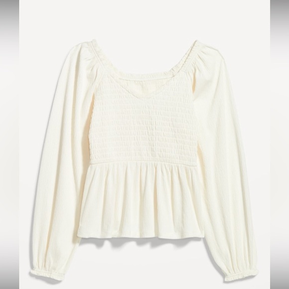 Old Navy Long-Sleeve Smocked Peplum Top – Women’s Size M- NWT - Picture 5 of 7